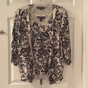 Cardigan and sleeveless sweater set